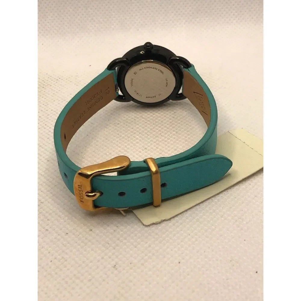 Fossil ES4489 Womens Silicone Analog Black Dial Quartz Genuine Wrist Watch KS330